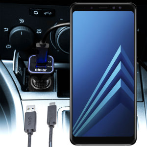 Laden Sie Ihr Micro-USB-Gerät unterwegs auf, mit diesem Hochleistungs 2.4A Samsung Galaxy A8 2018 Kfz-Ladegerät mit ausziehbarem Spiralkabel-Design