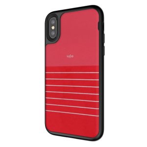 Coque iPhone X Kajsa Resort Collection avec motif à rayures – Rouge
