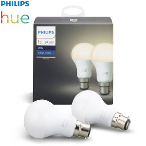 Add to your existing Philips Hue Hub with this twin pack of official Philips Hue white LED bulbs. With B22 bayonet fitting, you can install the bulbs in lamps and other light fixtures to expand your wireless lighting experience.