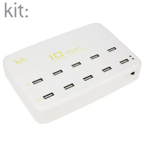 Never struggle to find a free USB charging port ever again, instead use the Kit 10 Port USB mains charging station with a total of 12 Amps (up to 2.4 Amps per port) for fast charging of your smartphones, tablets and USB ready devices.