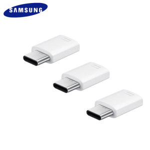 Official Galaxy S9 Micro USB to USB-C Adapter Triple Pack - White