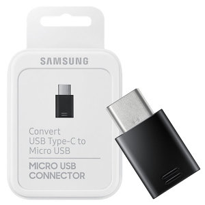 Official Samsung Galaxy S9 Plus Mikro USB bis USB-C Adapter - Schwarz