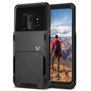A limited VRS V-Pro products' range focuses on quality and aesthetics. Made with tough yet slim material, this hardshell construction with sand-stone and soft touch materials features a patented flip technology to store credit cards or ID.