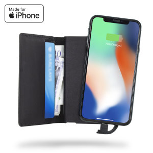 Designed with premium genuine leather, including slots to hold 6 cards and cash - this portable MFi charging wallet can comfortably fit inside your pocket while featuring a built-in 1800mAh power bank - so you can charge your iPhone on the move.