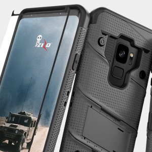 Equip your Samsung Galaxy S9 with military grade protection and superb functionality with the ultra-rugged Bolt case in grey from Zizo. Coming complete with a tempered glass screen protector and a handy belt clip / kickstand.