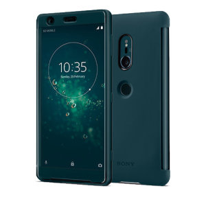 This official Style Cover Touch in green from Sony houses your Xperia XZ2, providing protection and full functionality through the see-through touchscreen font cover, allowing you to view and action incoming messages and calls.