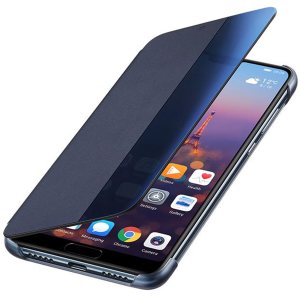 Protect your Huawei P20's screen and keep up to date with the time, weather, call notifications and more thanks to the intuitively designed smart view window on the blue Huawei flip case. Crafted from the finest materials.