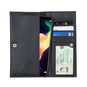 Housse Oppo F5 Olixar Primo pochette portefeuille – Noire