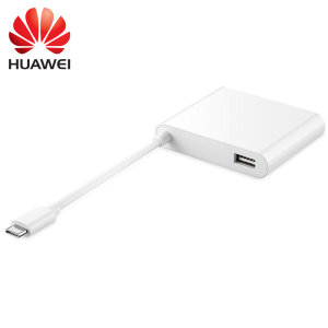 Using the USB-C port on your MacBook, laptop or DisplayPort supported device, add a standard USB-A port, a USB-C port, VGA port and a 4K HDMI port to your computer or smartphone with this versatile, official adapter in white from Huawei.