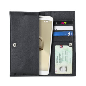 Olixar Primo Genuine Leather Alcatel 3 Pouch Wallet Case - Black