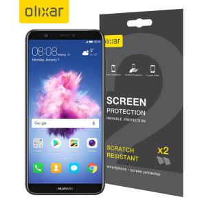 Keep your Huawei P Smart 2018's screen in pristine condition with this Olixar scratch-resistant screen protector 2-in-1 pack.