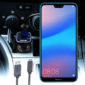 Laden Sie Ihr Micro-USB-Gerät unterwegs auf, mit diesem Hochleistungs 2.4A Huawei P20 Lite Kfz-Ladegerät mit ausziehbarem Spiralkabel-Design