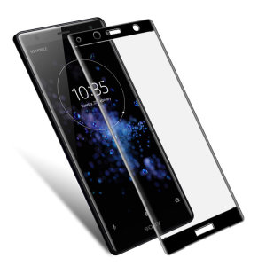 This ultra-thin tempered glass full cover screen protector for the Sony Xperia XZ2 Compact from Olixar with black front offers toughness, high visibility and sensitivity all in one package.