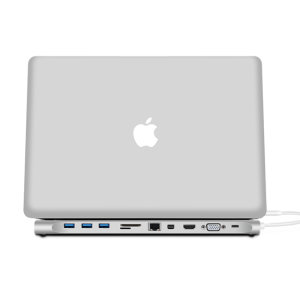 Unlock the full potential of your USB-C compatible MacBook or PC with the Apollo 11-in-1 USB-C stand & hub. Adding 11 extra ports to your computer including HDMI, USB, VGA and much more and acting as a laptop stand - this hub has everything you need.