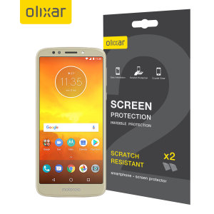 Keep your Motorola Moto E5's screen in pristine condition with this Olixar scratch-resistant screen protector 2-in-1 pack. Ultra responsive and easy to apply, these screen protectors are the ideal way to keep your display looking brand new.