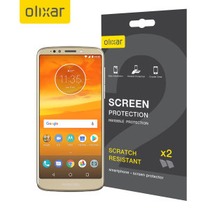 Keep your Motorola Moto E5 Plus's screen in pristine condition with this Olixar scratch-resistant screen protector 2-in-1 pack. Ultra responsive and easy to apply, these screen protectors are the ideal way to keep your display looking brand new.