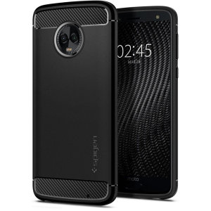 Meet the newly designed rugged armor case for the Motorola Moto G6 Plus. Made from flexible, rugged TPU and featuring a mechanical design, including a carbon fibre texture, the rugged armor tough case in black keeps your shiny new phone safe and slim.