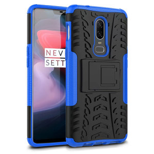 Protect your OnePlus 6 from bumps and scrapes with this blue ArmourDillo case from Olixar. Comprised of an inner TPU case and an outer impact-resistant exoskeleton, with a built-in viewing stand.