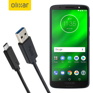 Olixar USB-C Motorola Moto G6 Plus Charging Cable - Black 1m