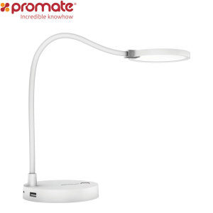 Create a relaxing, soothing desk environment with the Promate LumiFlex-2 LED desk lamp. Featuring a long lasting LED, a flexible neck and a powerful 4000 mAh power bank for charging your favourite devices.