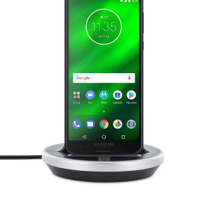 Synchronise and charge your Motorola Moto G6 Plus with this stylish and case compatible desktop dock which also acts as a multimedia stand. Supports USB-C (USB Type-C).