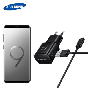 Offizielles Samsung Galaxy S9 Plus Ladegerät & USB-C Kabel -EU-Schwarz