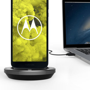 Synchronise and charge your Motorola Moto G6 Play with this stylish and case compatible desktop dock which also acts as a multimedia stand.