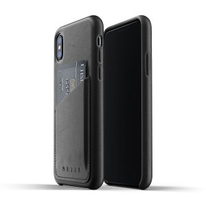 Designed for the iPhone XS Max, this black genuine leather case from Mujjo provides a perfect fit and durable protection against scratches, knocks and drops with the added convenience of a credit card-sized slot.