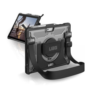 Protégez votre Microsoft Surface Go à l'aide de la coque UAG Plasma en coloris glace transparente et noir. Robuste, elle est la protection ultime pour protéger votre précieuse tablette au quotidien. Polyvalente, elle est dotée d'une sangle rotative, d'une bandoulière et d'un support rétractable.