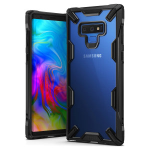 Keep your Samsung Galaxy Note 9 protected from bumps and drops with the Rearth Ringke Fusion X tough case in black. Featuring a 2-part, Polycarbonate design, this case lives up to military drop test standards.