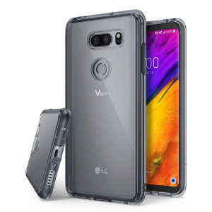 Protect the back and sides your LG V35 with this incredibly durable and smoke black backed Fusion Case by Ringke.