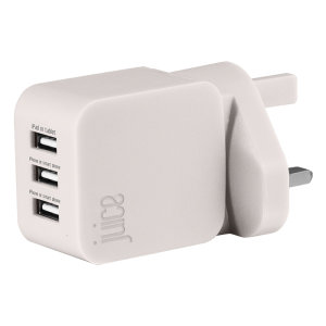 Designed to quickly charge tablets, smartphones and so much more, the Triple Juice Mains Charger in white, features three USB ports and delivers 3.4 Amps to fast-charge even the largest and most power hungry devices.