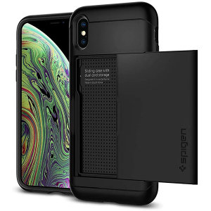 Spigen Slim Armor CS Apple iPhone XS Card Holder Tough Case - Black