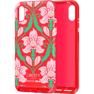 Make your iPhone XS stand out with the Tech21 Evo Luxe case. Designed by Liberty London, this case features an eye-catching Azelia red finish. Despite being ultra-thin and lightweight, the case protects your device from drops of up to 10 feet!