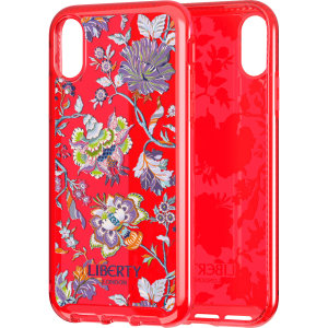 Make your iPhone XS Max stand out with the Tech21 Pure Print Christelle Red case. Designed by Liberty London, this case features an eye-catching finish. Despite being ultra-thin and lightweight, the case protects your device from drops of up to 10 feet!