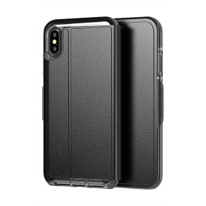 The Evo Wallet case by Tech21 carefully surrounds your iPhone XS Max with a slim-fitting see-through back case and a tactile folio cover. The Evo Wallet case comes with 2 concealed slots for your debit, credit or personal ID cards.