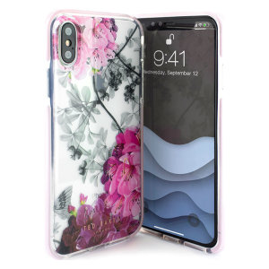 Form-fitting and bulk-free, the Babylon Nickel case for iPhone XS from Ted Baker sports an ethereal, otherworldly floral aesthetic while also offering superlative protection for your device from drops, scrapes and other damage.