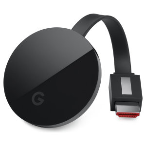 Stream media in 4K Ultra HD or HDR from your smartphone, tablet or laptop to your TV with the Chromecast Ultra from Google.