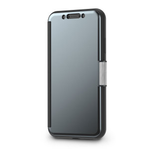 The Moshi StealthCover for the iPhone XR in Gunmetal Grey is a unique folio case with a Clear View cover that allows you to see who's calling, view notifications and see the time and date, all without opening your case.