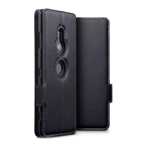 The genuine leather wallet case from Olixar offers perfect protection for your Sony Xperia XZ3. Featuring premium stitch finishing, as well as featuring slots for your cards, cash and documents.
