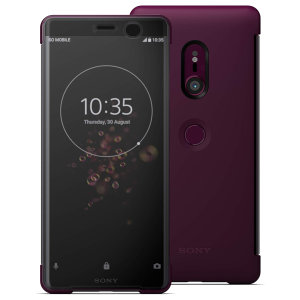 Diese offizielle SCTH70 Style Cover Touch von Sony beherbergt Ihr Xperia XZ3 und bietet Schutz und volle Funktionalität durch die durchsichtige Touchscreen-Schriftartabdeckung, mit der Sie eingehende Nachrichten und Anrufe anzeigen und bearbeiten können.