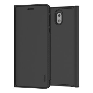 Protégez l'intégralité de votre Nokia 3.1 tout en ayant votre carte bancaire à portée de main à l'aide de la housse officielle Nokia Slim Flip Wallet en coloris noir.