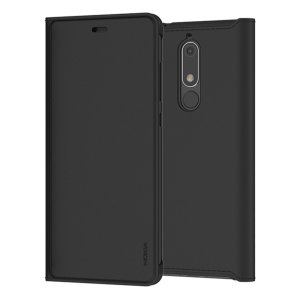 Protect your Nokia 5.1's back, sides and screen from harm while keeping your most vital card close to hand with the official flip wallet cover in black from Nokia.