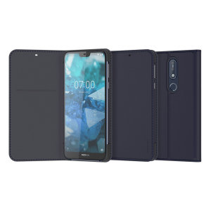 Official Nokia 7.1 Entertainment Flip Wallet Case - Blue