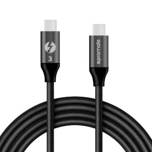 This Promate USB-C to USB-C ThunderLink C20 cable connects to your compatible devices allowing for fast efficient syncing and data transfer - up to 20Gbps. This cable also will also support super fast charging with chargers that can delivery up to 100W.