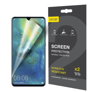 Keep your Huawei Mate 20 X screen in pristine condition with this Olixar scratch-resistant screen protector 2-in-1 pack.