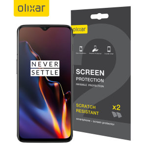 Keep your OnePlus 6T screen in pristine condition with this Olixar scratch-resistant screen protector 2-in-1 pack.