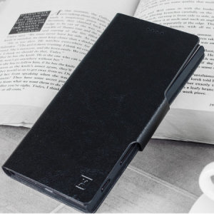 Olixar Leather-Style Sony Xperia 10 Plus Wallet Stand Case - Black