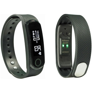 The Q-Band Fitness tracker, monitors your heart rate, captures steps, burned calories, elevation climbed and distance traveled. Syncing to your smartphone or tablet, you will discover your data put into perspective.