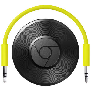 Stream muziek vanaf uw smartphone, tablet of laptop naar uw luidsprekers met de Chromecast Audio van Google.